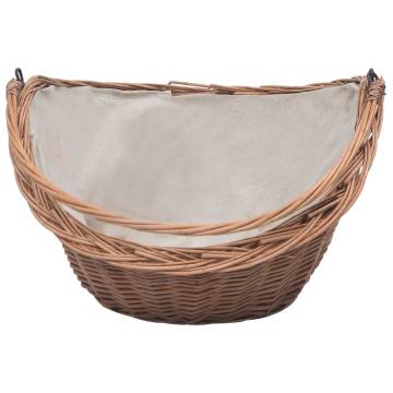 Durable Firewood Basket with Handle | 60x44x55 cm Natural Willow