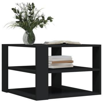 Elegant Black Coffee Table - 59.5x59.5cm Engineered Wood