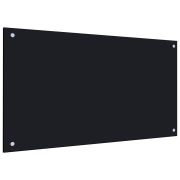 Black Tempered Glass Kitchen Backsplash 90x50 cm - Durable & Stylish