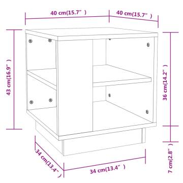 Modern Smoked Oak Coffee Table | 40x40x43 cm - Hipomarket