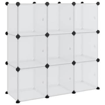 Storage Cube Organiser with 9 Transparent PP Cubes