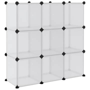 Storage Cube Organiser with 9 Transparent PP Cubes