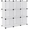 Storage Cube Organiser with 9 Transparent PP Cubes