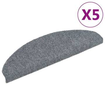 Self-adhesive Stair Mats 5 pcs Light Grey | Hipomarket