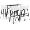 7 Piece Bar Set Black and White Colour black and white Number of 6 