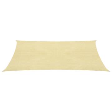 Beige Sunshade Sail 160g/m² - 6x7m HDPE for Outdoor Spaces