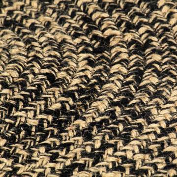 Handmade Jute Rug Black & Natural - 150 cm | Hipo Market