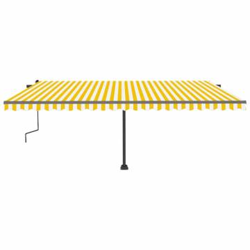 Manual Retractable Awning with LED - Yellow & White 500x300cm