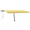 Manual Retractable Awning with LED - Yellow & White 500x300cm