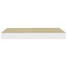 Floating Wall Shelves - Oak & White | 2 pcs MDF | hipomarket.co.uk