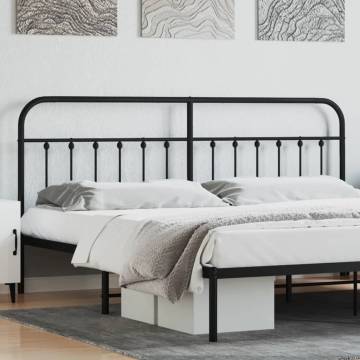 Black Metal Headboard 193 cm - Stylish & Sturdy Design