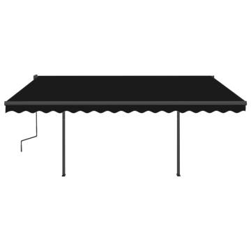 Manual Retractable Awning with LED 5x3.5m Anthracite - HipoMarket