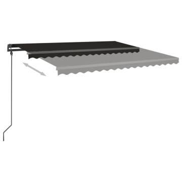 Manual Retractable Awning with LED 5x3.5m Anthracite - HipoMarket