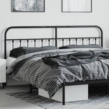 Black Metal Headboard 193 cm - Stylish & Sturdy Design