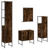 4 Piece Bathroom Cabinet Set - Smoked Oak | HipoMarket