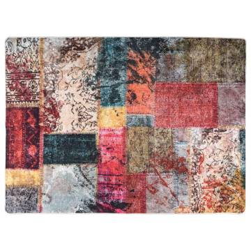 Washable Patchwork Rug 120x180 cm - Multicolour & Anti-Slip