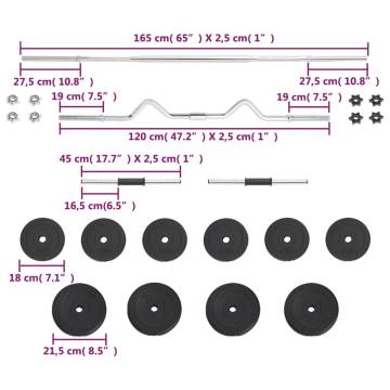 30 kg Barbell and Dumbbell Set - Versatile Workout Solution