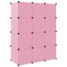 Cube Storage Cabinet for Kids - 12 Cubes Pink PP | HipoMarket