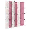 Cube Storage Cabinet for Kids - 12 Cubes Pink PP | HipoMarket