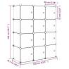 Cube Storage Cabinet for Kids - 12 Cubes Pink PP | HipoMarket