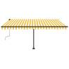 Freestanding Manual Retractable Awning 400x350 cm - Yellow/White