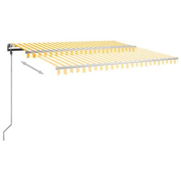 Freestanding Manual Retractable Awning 400x350 cm - Yellow/White