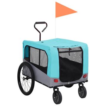 2-in-1 Pet Bike Trailer & Jogging Stroller - Blue & Grey