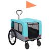 2-in-1 Pet Bike Trailer & Jogging Stroller Blue and Grey Colour blue and grey 