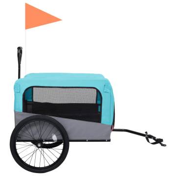 2-in-1 Pet Bike Trailer & Jogging Stroller - Blue & Grey