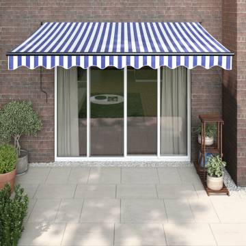 Retractable Awning Blue & White 3.5x2.5m - Durable & Stylish