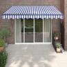 Retractable Awning Blue and White 3.5x2.5 m Fabric and Aluminium Colour blue and black Size 3.5 x 2.5 m Quantity in Package 1 