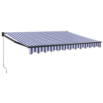 Retractable Awning Blue & White 3.5x2.5m - Durable & Stylish