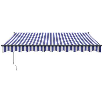 Retractable Awning Blue & White 3.5x2.5m - Durable & Stylish