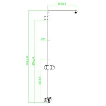 SCHÜTTE Marseille Overhead Shower Bar in Chrome - Hipomarket