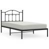 Black Metal Bed Frame with Headboard 100x190 cm | HipoMarket