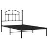 Black Metal Bed Frame with Headboard 100x190 cm | HipoMarket