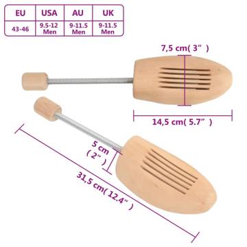 Shoe Trees 2 Pairs EU 43-46 - Solid Wood Lotus | Hipo Market