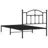 Black Metal Bed Frame with Headboard 100x190 cm | HipoMarket