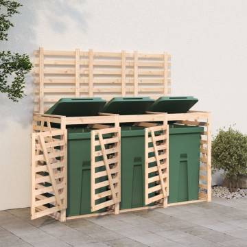 Triple Wheelie Bin Storage | Solid Wood Pine - Hipomarket