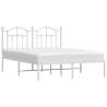 White Metal Bed Frame King Size 150x200 cm - Elegant Design