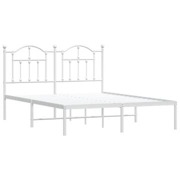 White Metal Bed Frame King Size 150x200 cm - Elegant Design