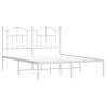 White Metal Bed Frame King Size 150x200 cm - Elegant Design