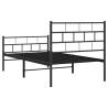 Metal Bed Frame with Headboard - Black 75x190 cm Small Single