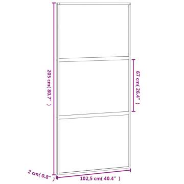 Sliding Door Black 102.5x205 cm Tempered Glass & Aluminium