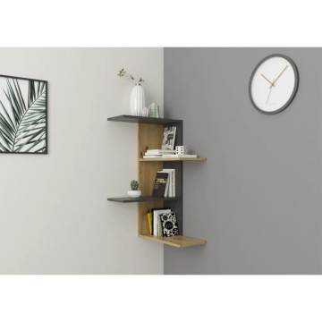 FMD Artisan Oak Corner Shelf - Stylish Wall Storage Solution