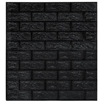 3D Wallpaper Bricks - Self-Adhesive Black | 10 Pcs