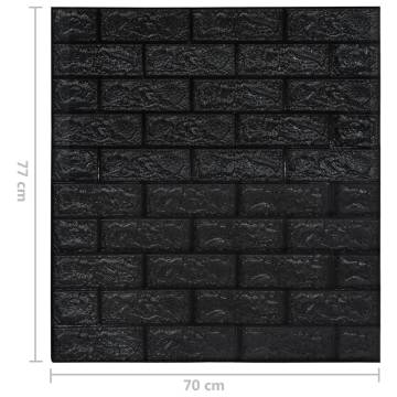 3D Wallpaper Bricks - Self-Adhesive Black | 10 Pcs