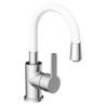 EISL FLEXO Basin Mixer - Chrome-White Swivel Spout