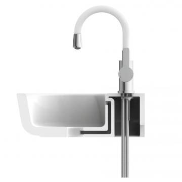 EISL FLEXO Basin Mixer - Chrome-White Swivel Spout