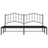 Metal Bed Frame with Headboard Black 193x203 cm - HipoMarket